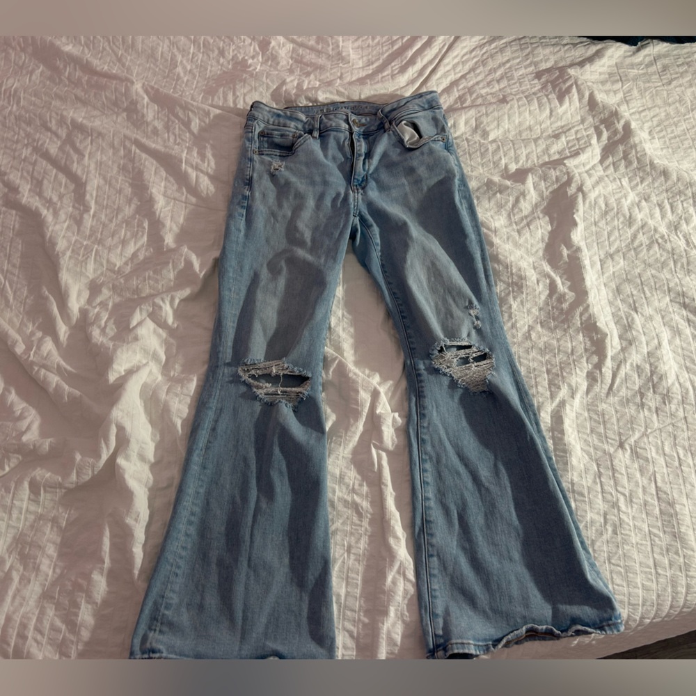 American Eagle Flared Ripped Jeans